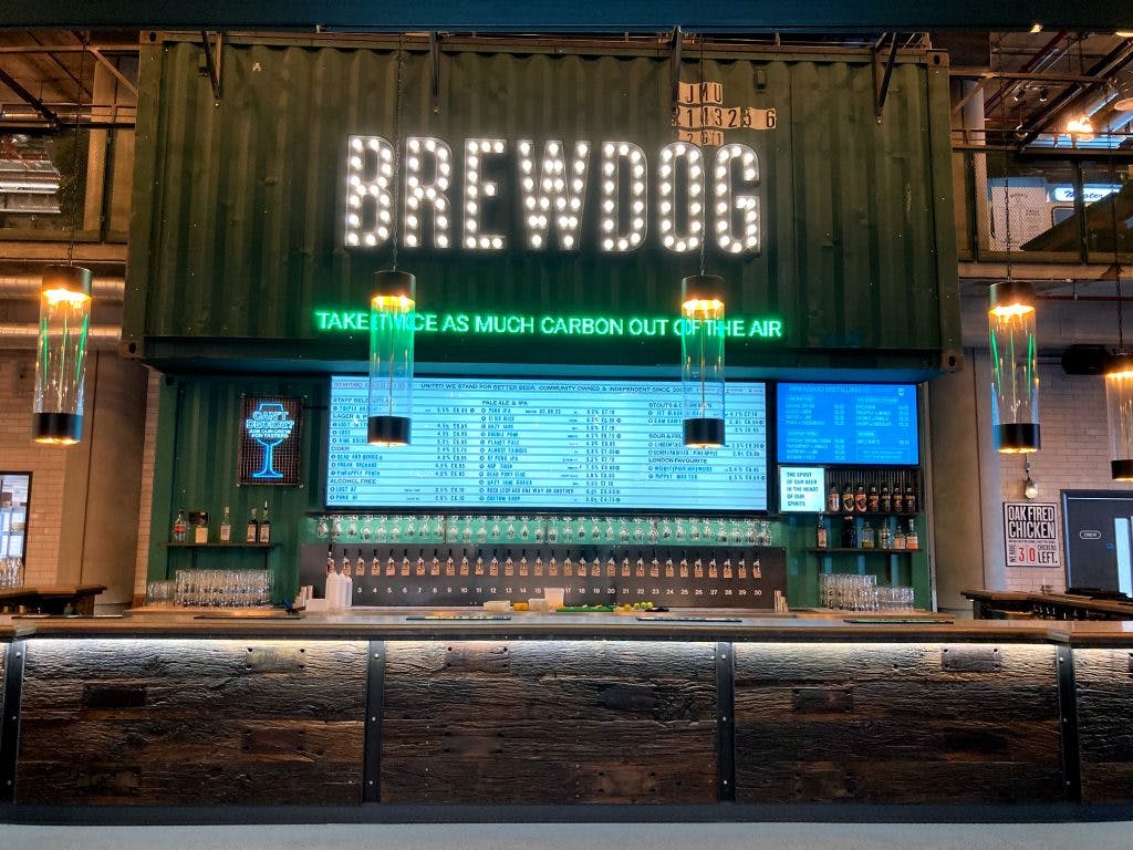 Co-Working & Ping Pong at BrewDog Waterloo with modern bar and craft drinks for events.