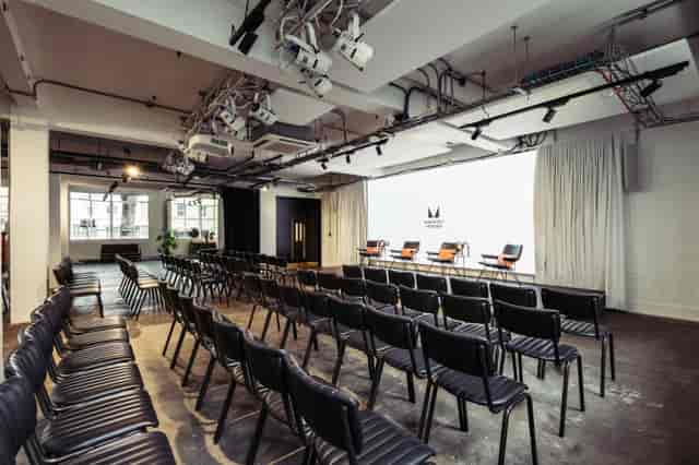 Modern event space, stage, presentation, conference