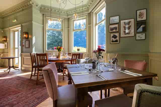 Elegant dining space at Worplesdon Place for intimate gatherings and corporate events.