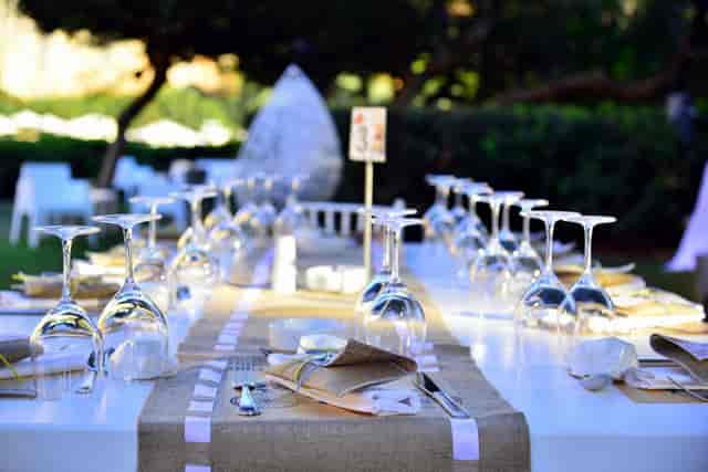 Elegant outdoor dining table at La Bella Vita Event Space for memorable gatherings.