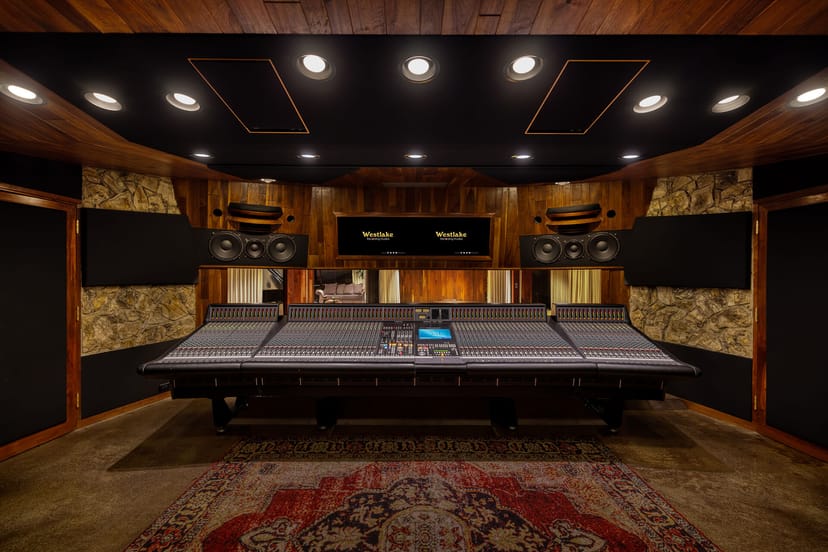Main Stage at Tiny Room Studios, featuring acoustic design for music production workshops.