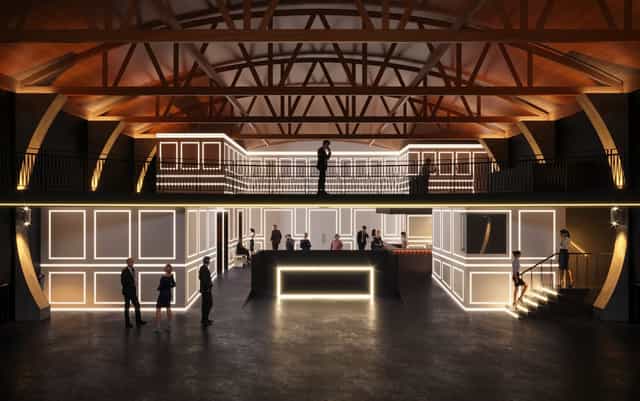 Elegant Vermont Hollywood theater venue with high ceilings for events and gatherings.