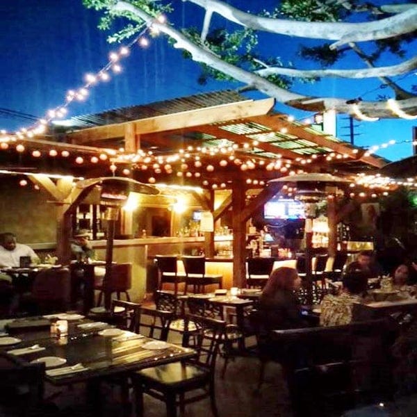 Vibrant outdoor lounge at Pip's on La Brea, ideal for casual events and gatherings.