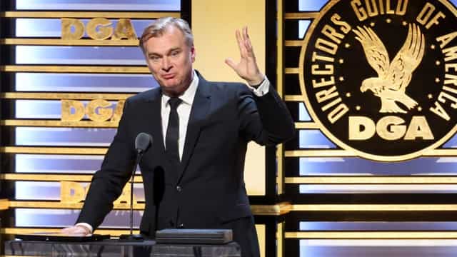 Dynamic speaker at Directors Guild of America awards ceremony, showcasing effective presentations.