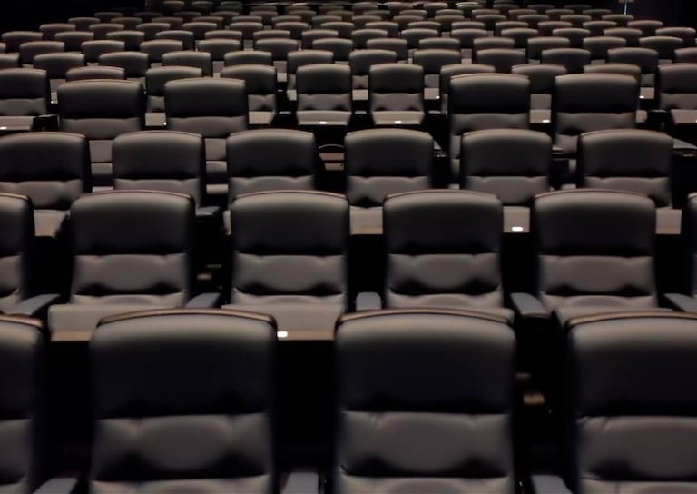 Movie theater seating layout at Harmony Gold, ideal for conferences and presentations.