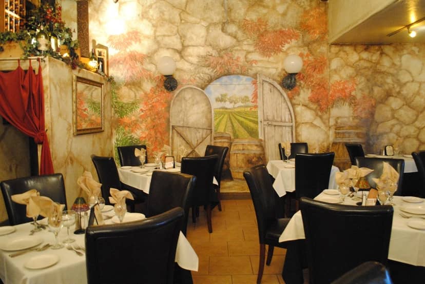 Main Dining Area at Aliotta's Via Firenze, rustic decor, ideal for intimate events and dining.