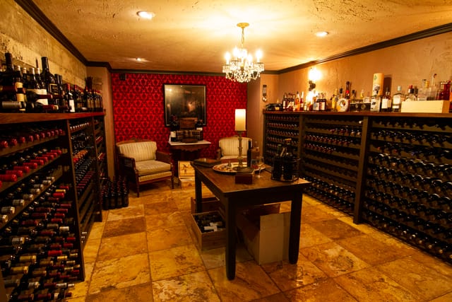 Sophisticated wine cellar in The Box SF for exclusive tastings and private events.