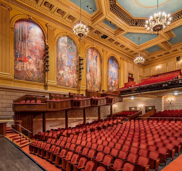 Herbst Theatre auditorium with elegant decor, ideal for conferences and performances.