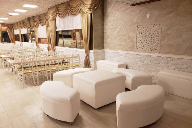 Ridgewood Hall event venue with elegant decor, ideal for corporate meetings and social gatherings.