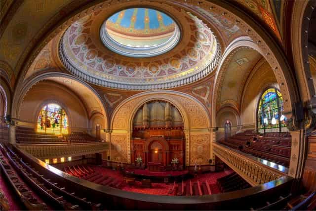 Ornate Chapel at Congregation Sherith Israel, ideal for ceremonies and conferences.