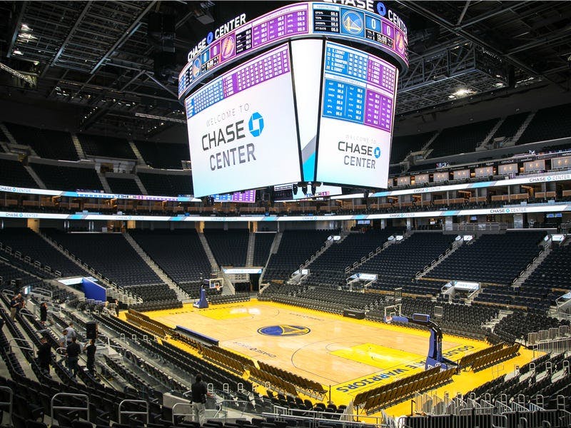 Modern Chase Center arena with expansive seating for corporate events and entertainment.
