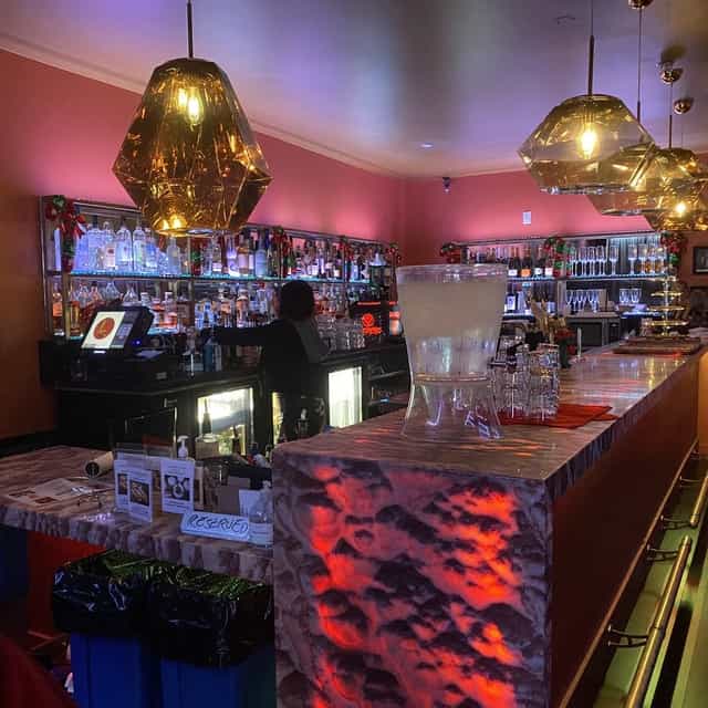 Stylish bar at Italian America Social Club, perfect for networking events and cocktail receptions.