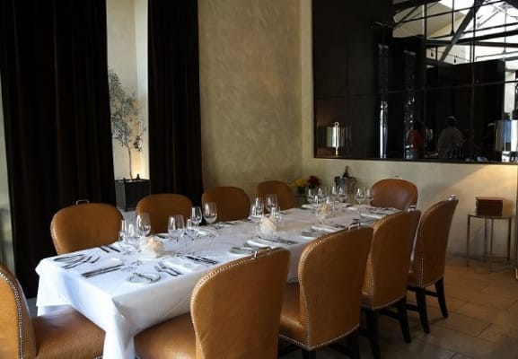 Elegant dining space in The Shiraga Room, perfect for corporate dinners and private events.