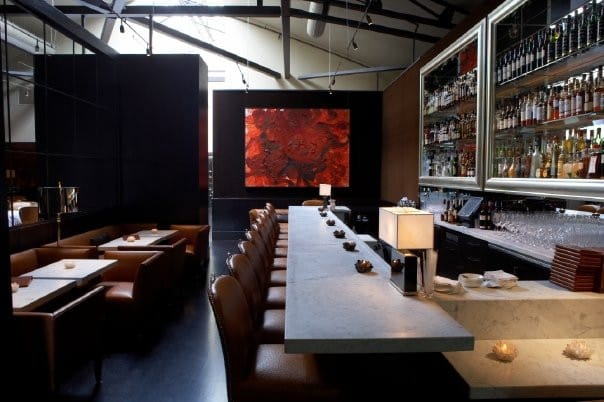 Stylish bar area in The Shiraga Room, perfect for cocktail receptions and networking events.