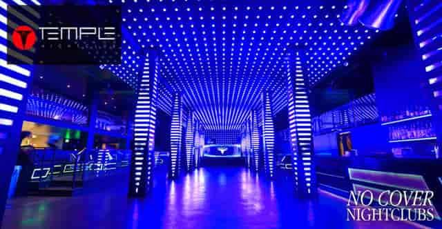 Vibrant Temple Nightclub with dynamic lighting, ideal for parties and events.