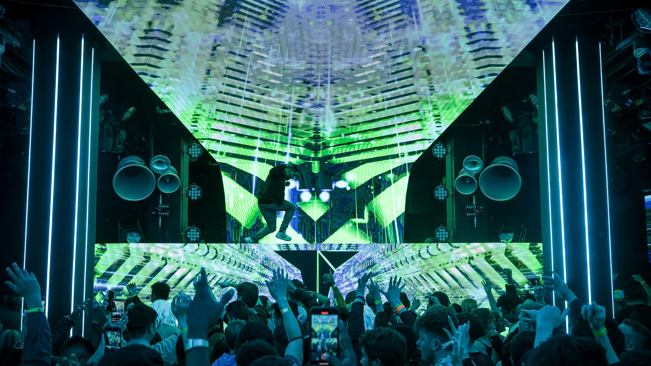 Temple San Francisco event venue with vibrant lighting, ideal for concerts and corporate events.