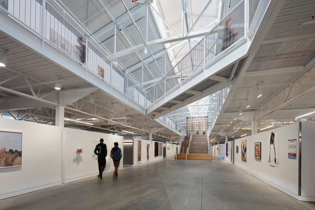 Fort Mason Auditorium: spacious gallery with high ceilings for art exhibitions and corporate events.