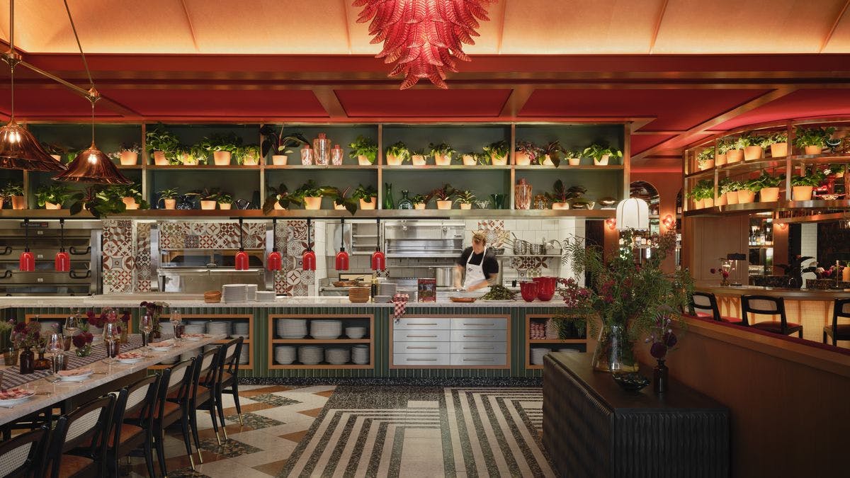 Private dining kitchen at Che Fico, ideal for culinary events and cooking classes.