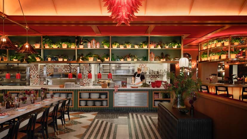 Private dining kitchen at Che Fico, ideal for culinary events and cooking classes.