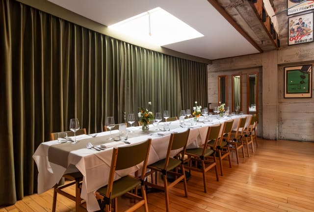 Elegant Director's Table at Foreign Cinema for corporate dinners and intimate events.