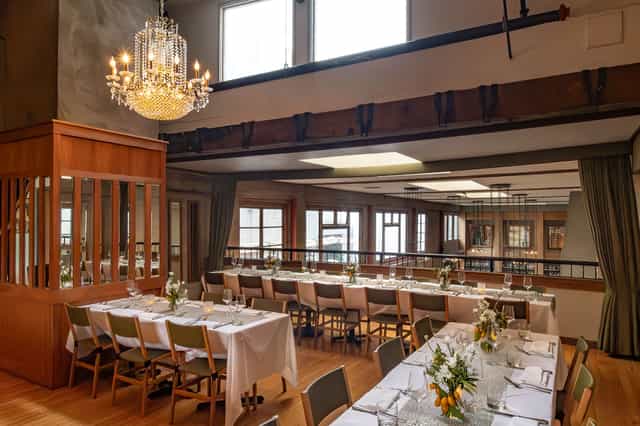 Elegant Mezzanine at Foreign Cinema, ideal for intimate gatherings and corporate events.