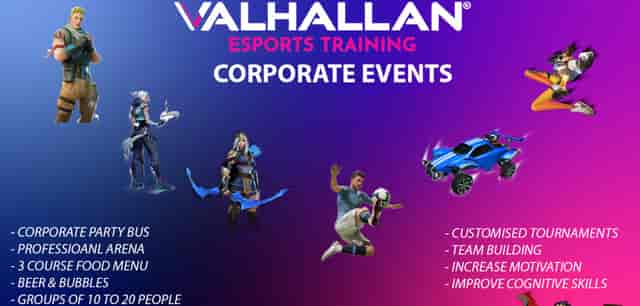 Valhallan Esports Training arena setup for corporate events and team-building activities.