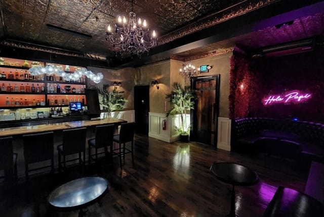 Stylish Tulum Room at Dahlia Lounge SF, ideal for cocktail receptions and social gatherings.
