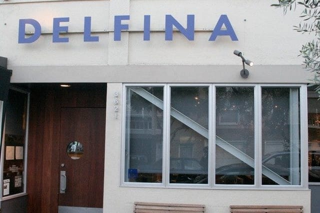 Delfina Restaurant exterior, inviting entrance, ideal for intimate gatherings and events.