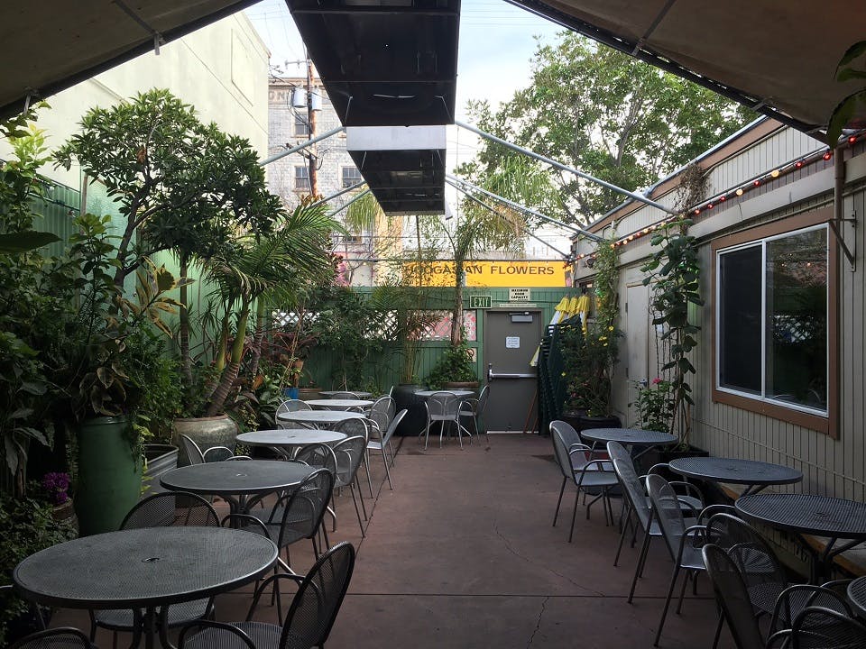 Heated patio at Mars Bar & Restaurant, perfect for cozy gatherings and outdoor events.