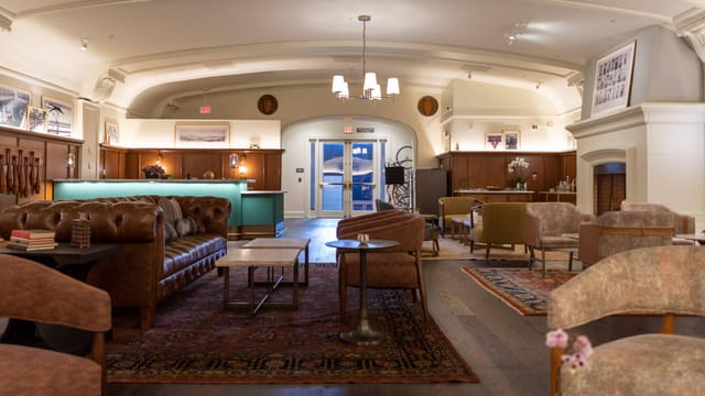 Stylish Harbor Court Hotel lobby, perfect for networking events and meetings.