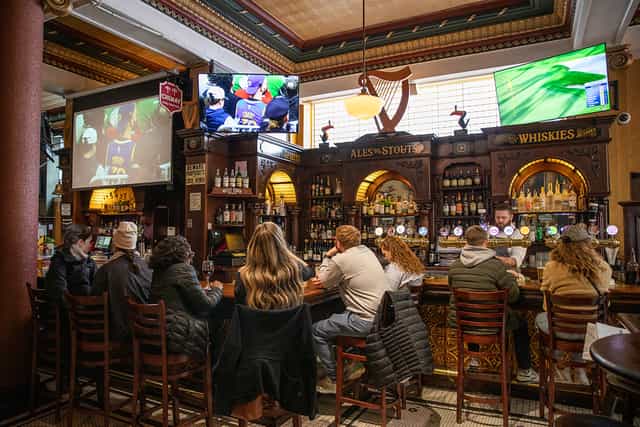 Private dining room at Johnny Foley's, perfect for casual gatherings and networking events.