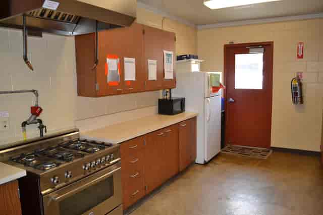 Gellert Park Clubhouse kitchen with stainless steel appliances for catering events.