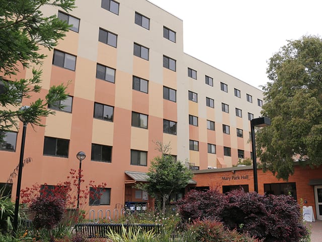 Mary Park Hall at SFSU, modern venue with large windows for events and gatherings.