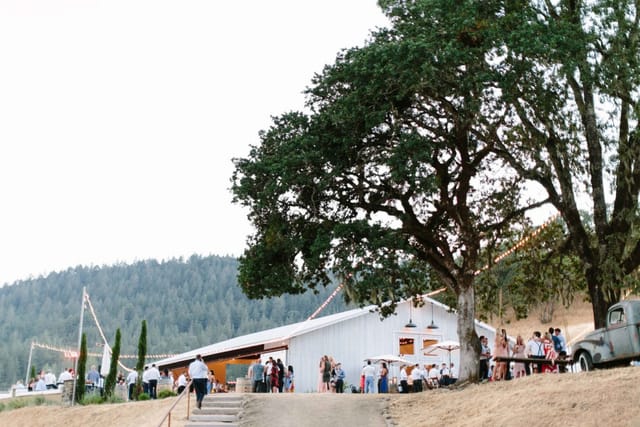 French Oak Ranch outdoor venue with lush greenery, perfect for weddings and retreats.