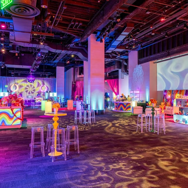 City View Event Space with colorful lighting, ideal for lively parties and celebrations.