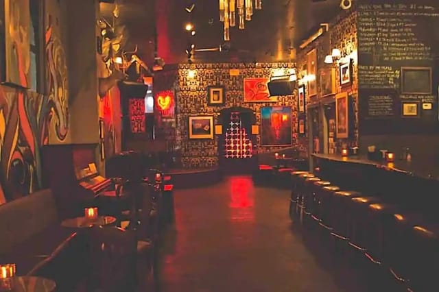 Vibrant lounge at Madrone Art Bar, perfect for intimate gatherings and creative events.