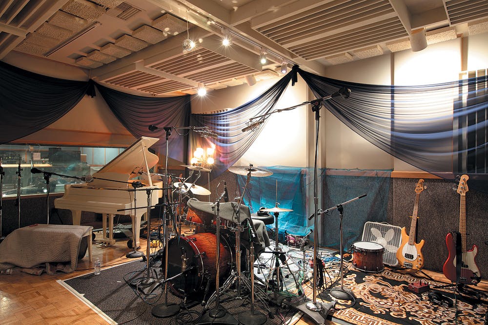 Back Patio at Hyde Street Studios: intimate music studio for live performances and creativity.