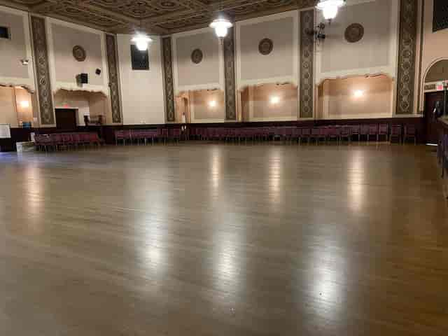 Spacious Lake Merritt ballroom with polished floors, ideal for events and workshops.