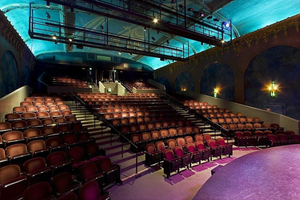 Brava Theater Center with tiered seating, perfect for performances and events.