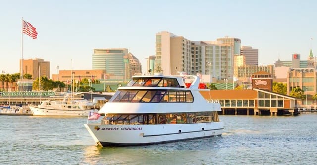 Pinot Noir cruise ship in vibrant harbor, ideal for corporate events and social gatherings.