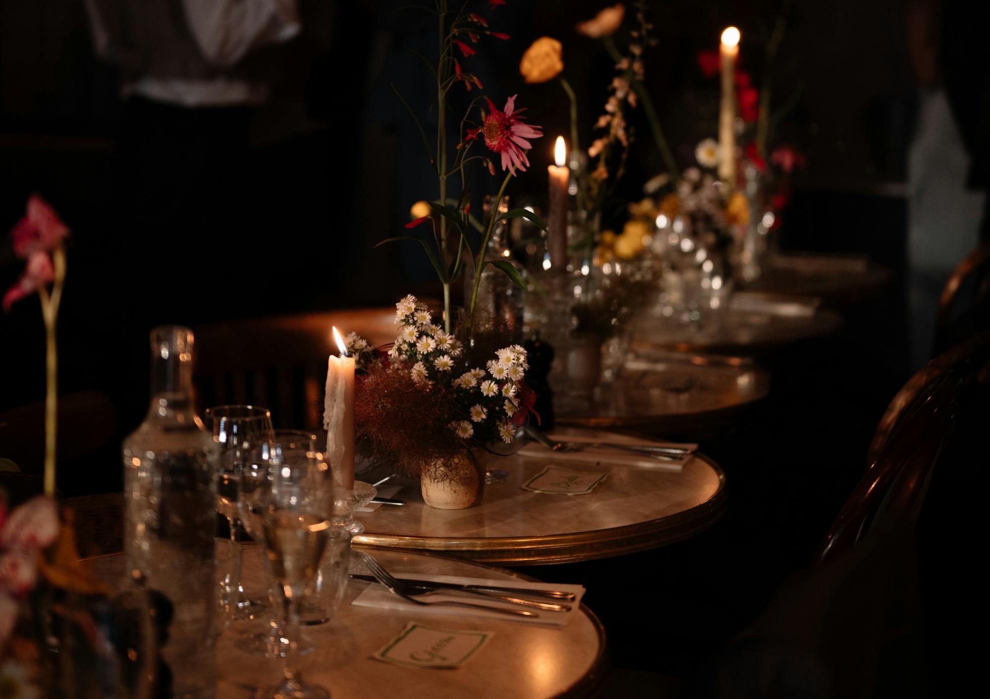 Elegant dining table in Patron Restaurant, perfect for gala dinners and private celebrations.