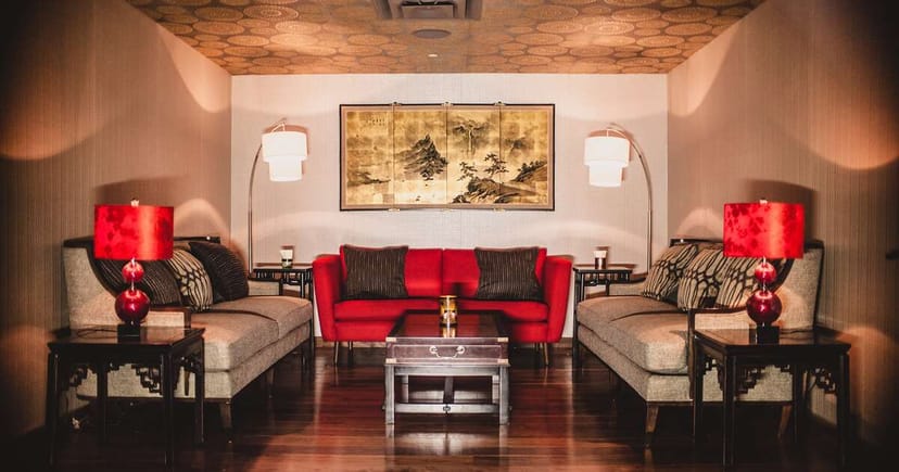 Stylish lounge in Mr. Tipple's Recording Studio for networking and casual meetings.