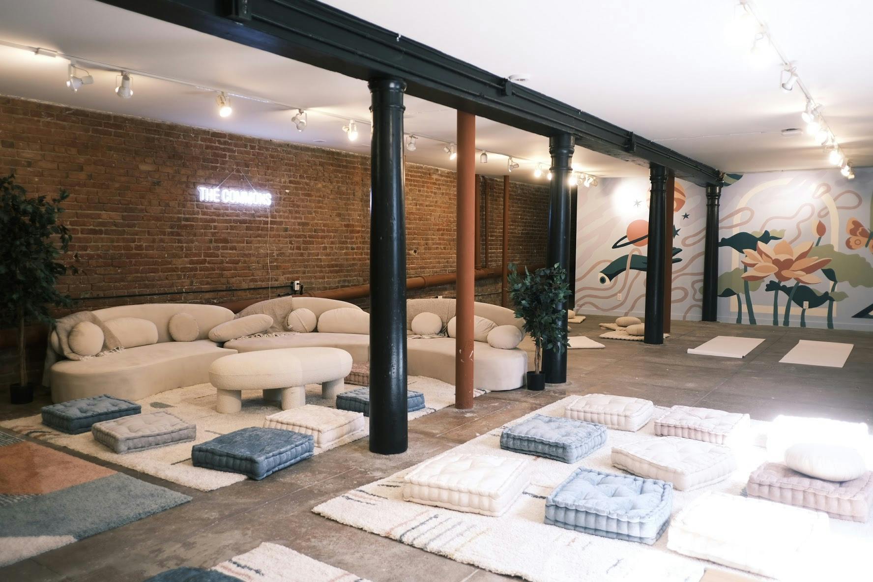 Hogwarts Co-Working Space with cozy seating for creative workshops and networking events.