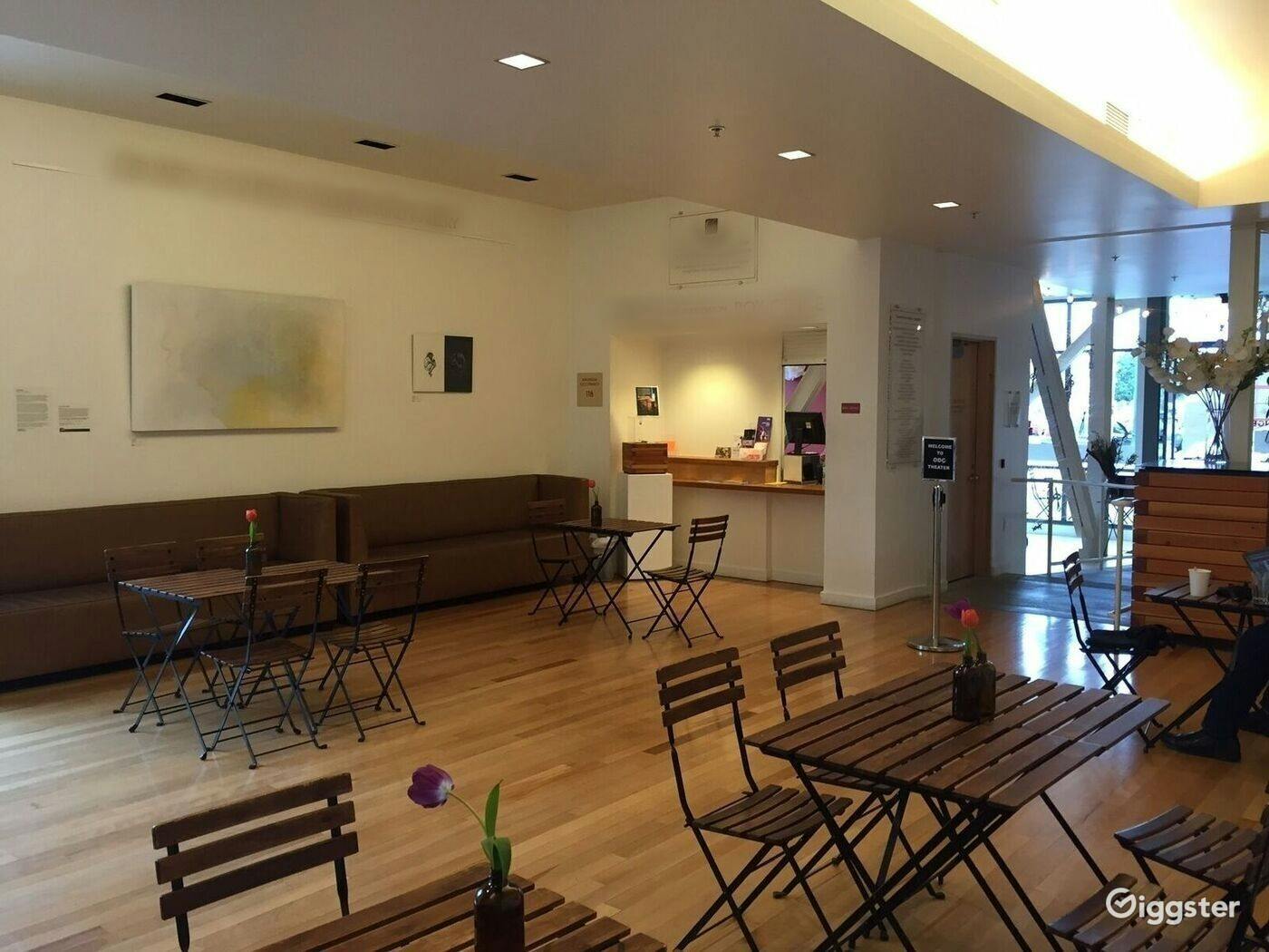 Modern ODC Theater event space with flexible seating for networking and meetings.