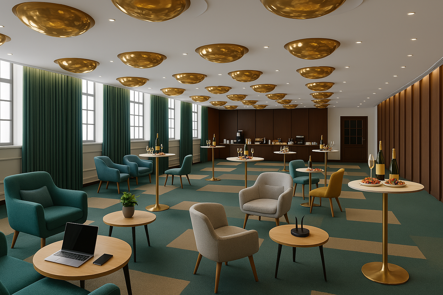 Modern meeting space with elegant seating for events and networking at Town Hall.