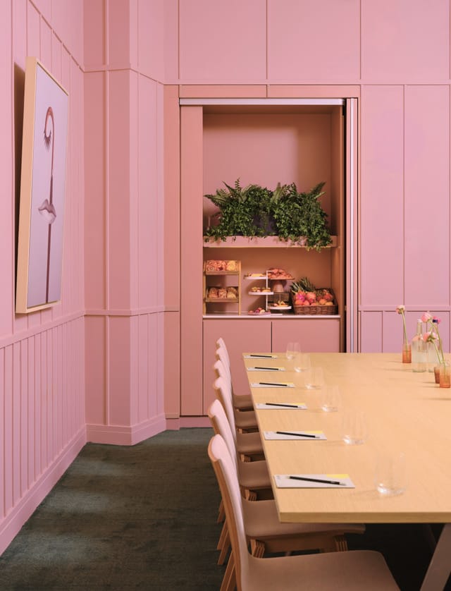 Creative Room 3 at art'otel London: stylish meeting space for brainstorming and events.