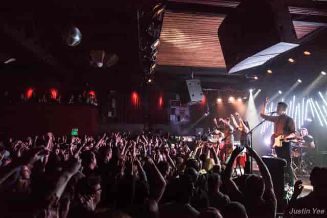 Vibrant live music event at The Independent SF with engaged audience and dynamic lighting.