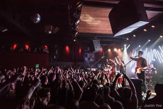 Vibrant live music event at The Independent SF with engaged audience and dynamic lighting.