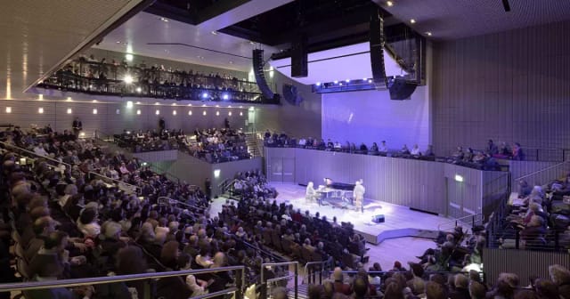 Concert hall with tiered seating, ideal for conferences and performances at 46 Minna.