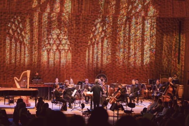 Orchestra performance at SoundBox, Davies Symphony Hall, vibrant concert ambiance.